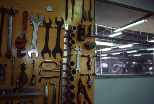 istock Tools in a bus repair shop 1133779570