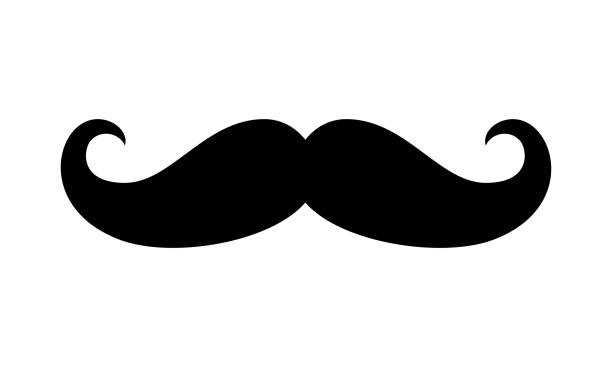 schnurrbar-ikone. vector moustache vintage-formsymbol - schnurrbart stock-grafiken, -clipart, -cartoons und -symbole