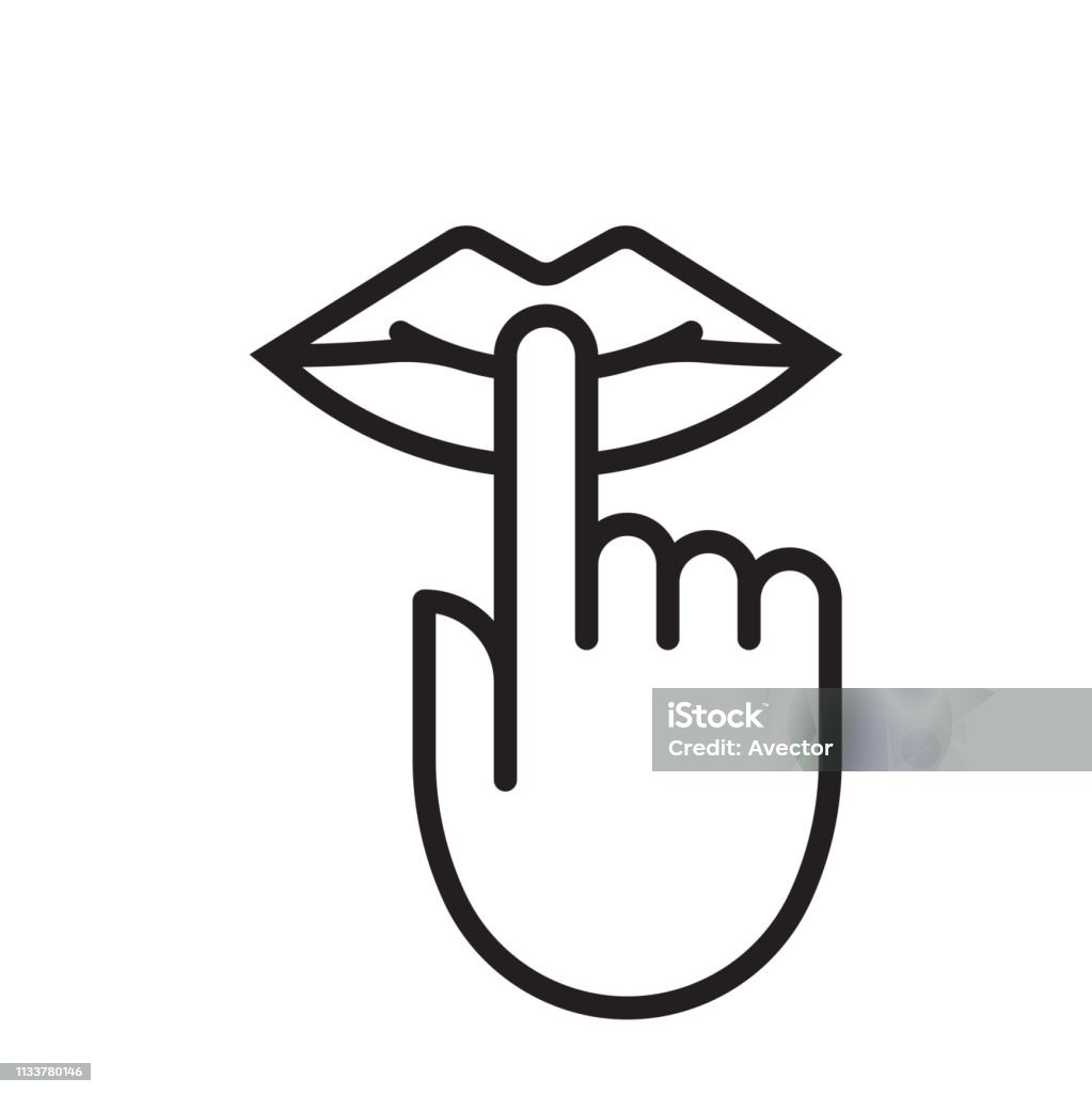 Giữ Im Lặng Và Im Lặng Miệng Môi Và Ngón Tay Im Lặng Dấu Hiệu ...