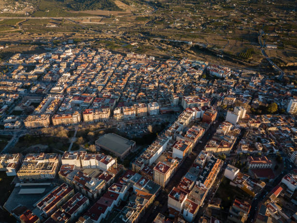 istock Top down view of small town center in Canals, Spain. 1133781939