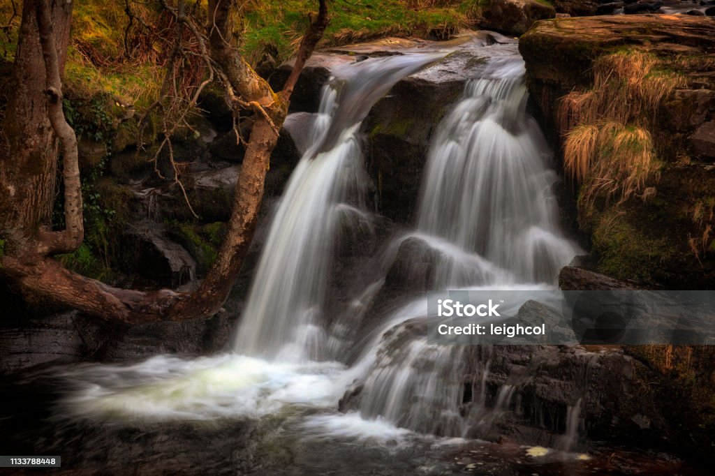 Água em cascata para Blaen y Glyn - Foto de stock de Brecon Beacons royalty-free