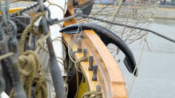 istock The metals and the ropes on the ship 1133788588