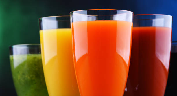 istock Glasses with fresh organic vegetable and fruit juices 1133790152