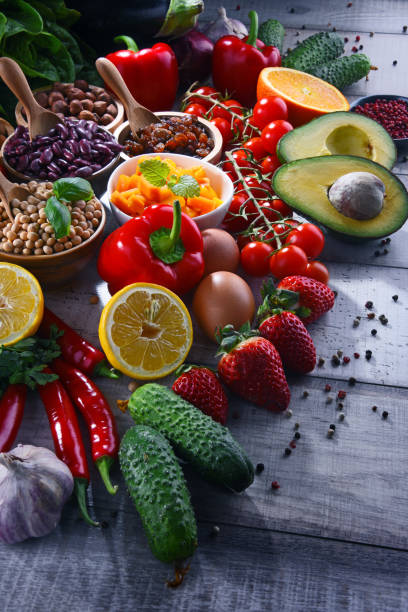 istock Assorted organic food products on the table 1133790959