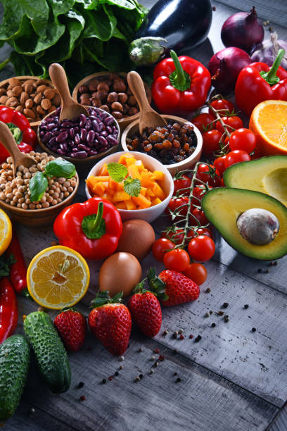 istock Assorted organic food products on the table 1133790972
