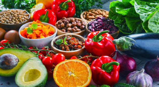 istock Assorted organic food products on the table 1133791515