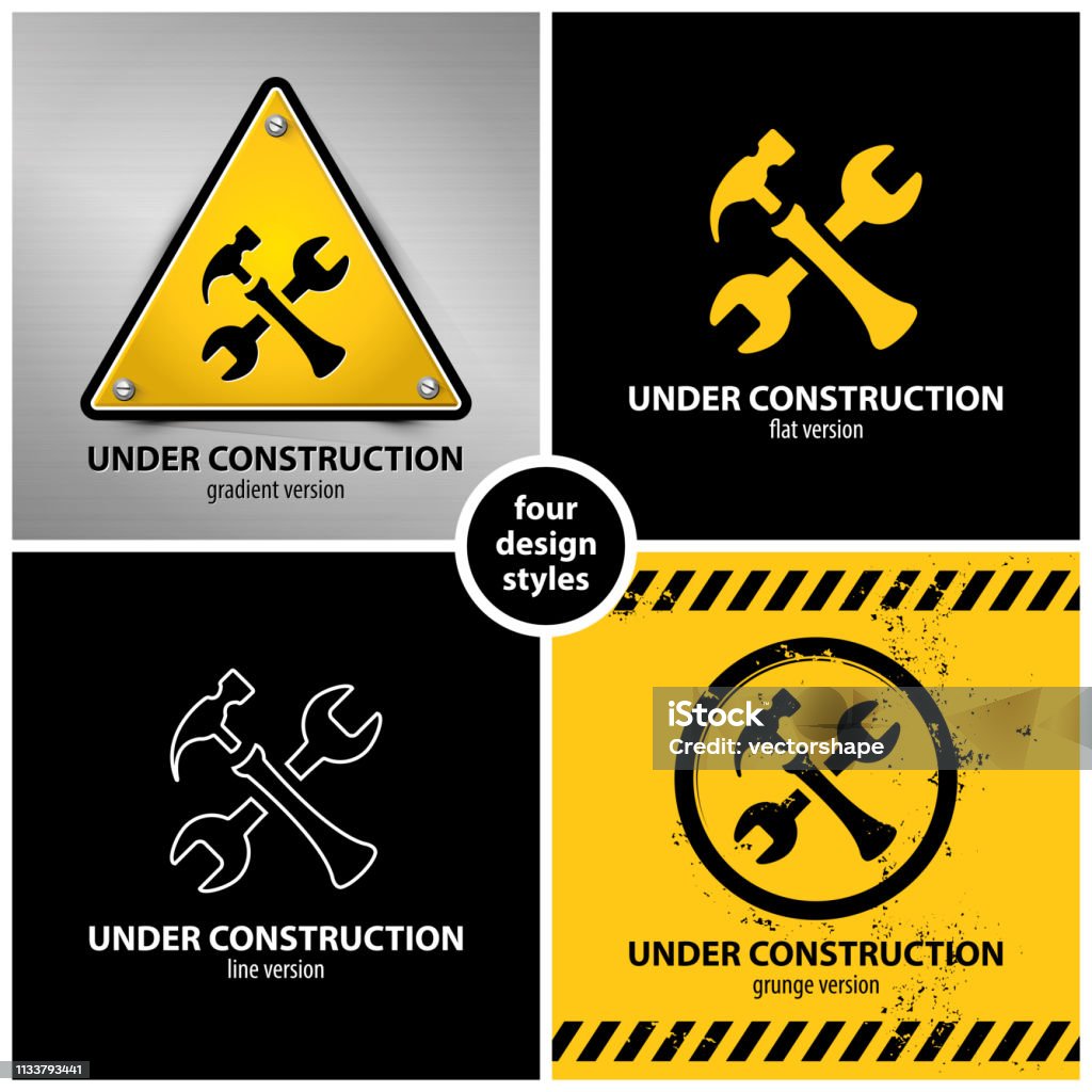 Under Project Symbol Set Of Under Construction Symbols Stock Illustration - Download Image ...