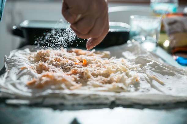 istock Preparation of apple pie with phyllo crust. 1133793717