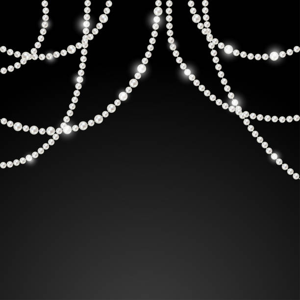 ilustraciones, imágenes clip art, dibujos animados e iconos de stock de perlas. joyería. ilustración vectorial. garland. perlas. decoraciones brillantes. - necklace jewelry bead isolated