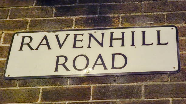 istock The Ravenhill Road sign on the wall 1133794150
