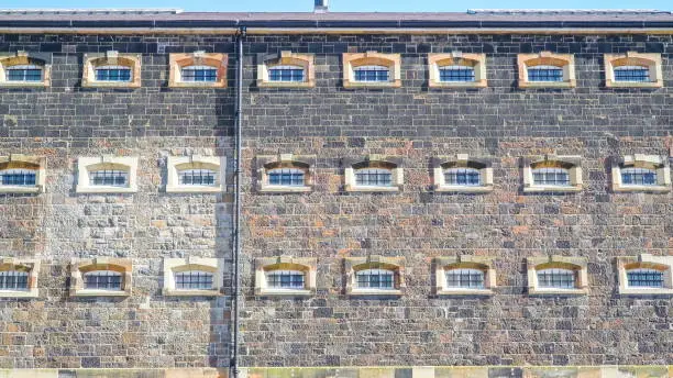 Photo of Many small windows on the jail building