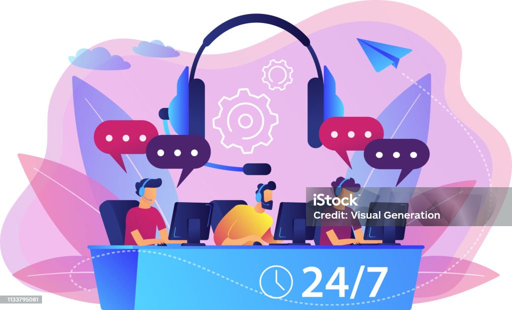 Call Center Abstract Call Center Concept Vector Illustration Stock Illustration - Download ...