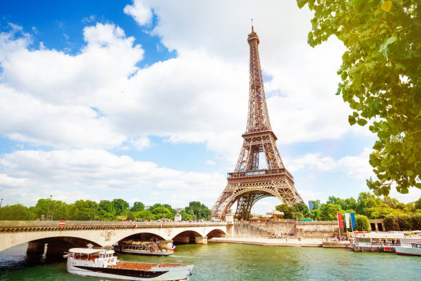 istock Boats, bridge Pont d'Iena and Eifel tower, Paris 1133798820
