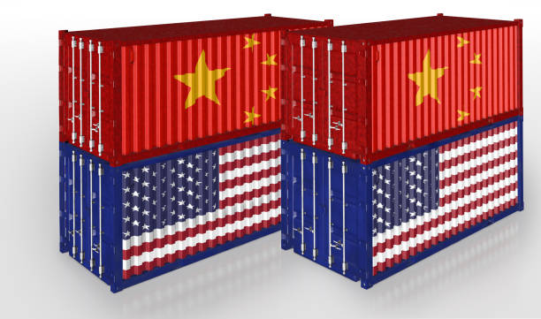 istock United States and China Cargo Container. Trade war Concept. 3D rendering 1133800710