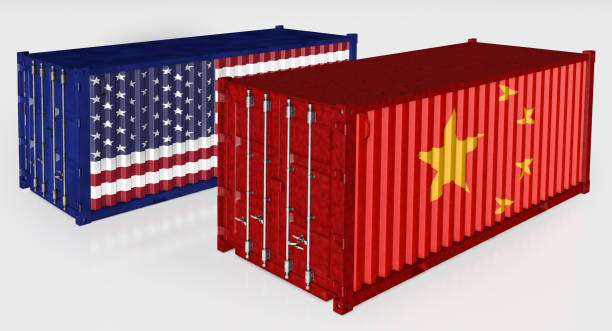 istock United States and China Cargo Container. Trade war Concept. 3D rendering 1133800712