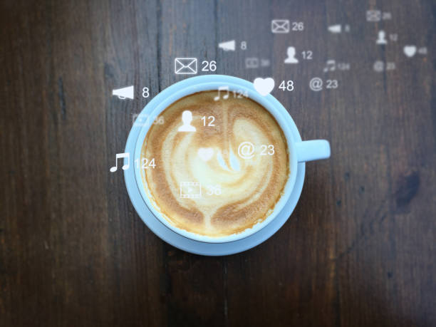 Social media marketing network communication coffee