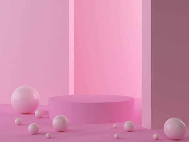 istock abstract pink color geometric shape background. 1133802326