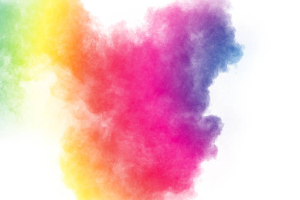 istock Multicolored powder explosion on white background.Abstract colorful dust particles textured background. 1133803187