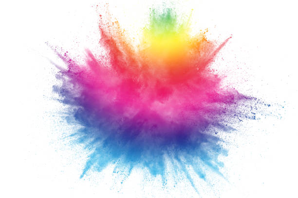 istock Multicolored powder explosion on white background.Abstract colorful dust particles textured background. 1133803744
