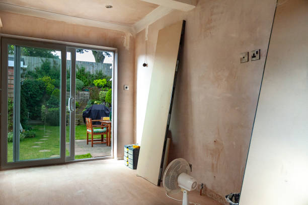 istock Scene inside a house undergoing a kitchen refurbishment with a granite counter top propped up against a wall prior to fitting. 1133805951