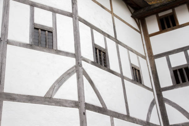 Wooden beams and structure of the Shakespeares Globe Theatre, London, England, UK, May 20, 2017.