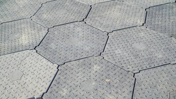 istock The hexagonal shape of the metal flooor 1133808404