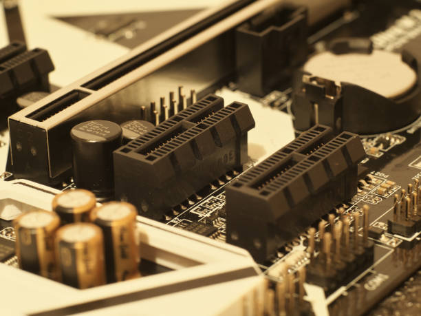 istock capacitors, resistors and other electronic components mounted on motherboard 1133810419