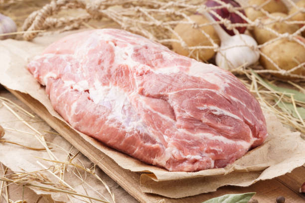 istock Raw pork meat - neck, butt or picnic ham. Fresh meat. 1133811225