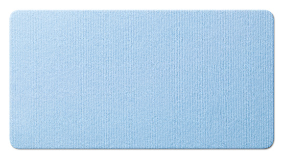 Blu paper label on white background. Photo with clipping path.