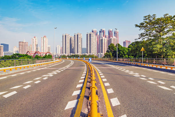 istock Empty road at sunny day time. Shenzhen. China. 1133814752