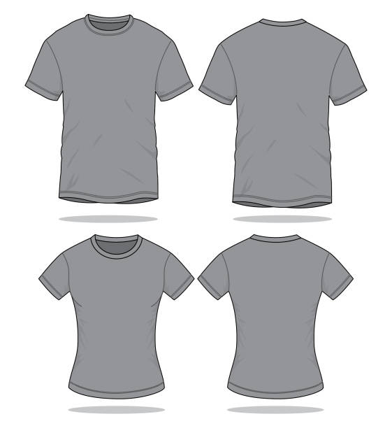 graues t-shirt-vector für vorlage - polo shirt shirt clothing textile stock-grafiken, -clipart, -cartoons und -symbole