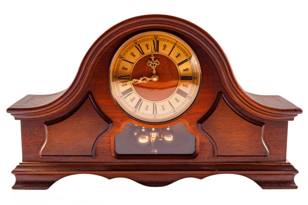 istock Retro wooden clock - isolated 1133815054