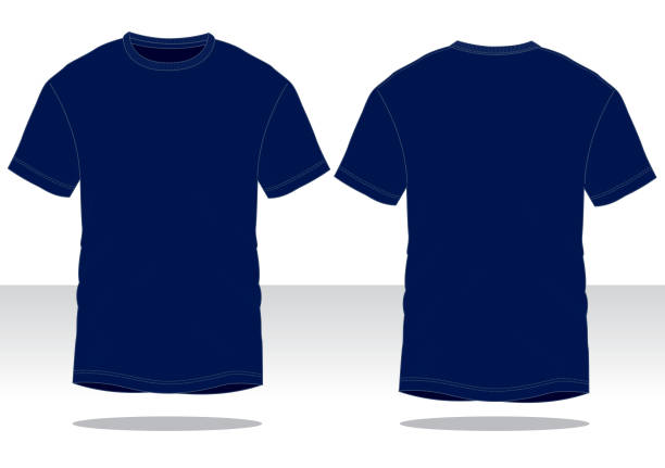 illustrazioni stock, clip art, cartoni animati e icone di tendenza di vettore t-shirt blu navy per modello - blu marino