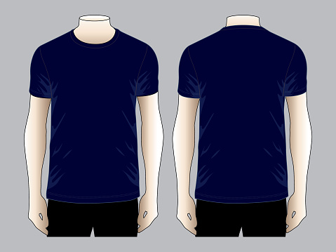 Navy Blue Tshirt Vector For Template Stock Illustration - Download