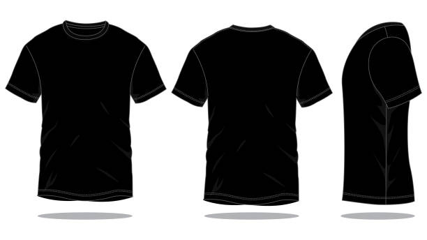 illustrations, cliparts, dessins animés et icônes de t-shirt noir vecteur pour modèle - t shirt shirt polo vector