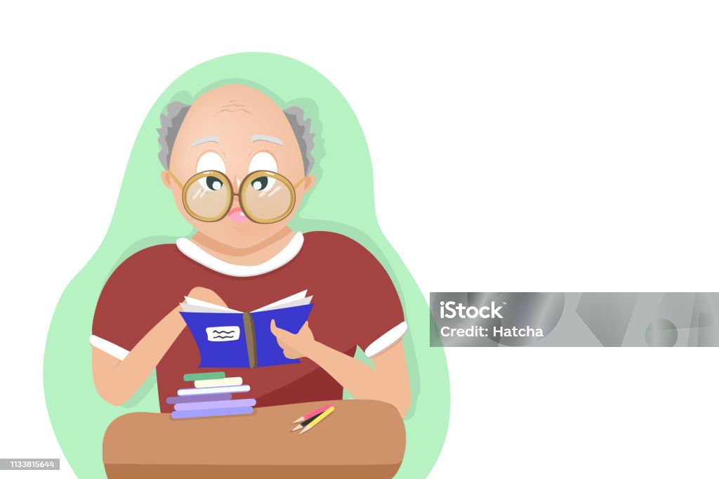 Ilustración de Anciano Leyendo Un Libro Estudiando Y Aprendiendo Concepto  Ilustración De Vectores De Personajes De Dibujos Animados De Personas y más  Vectores Libres de Derechos de Aprender - iStock