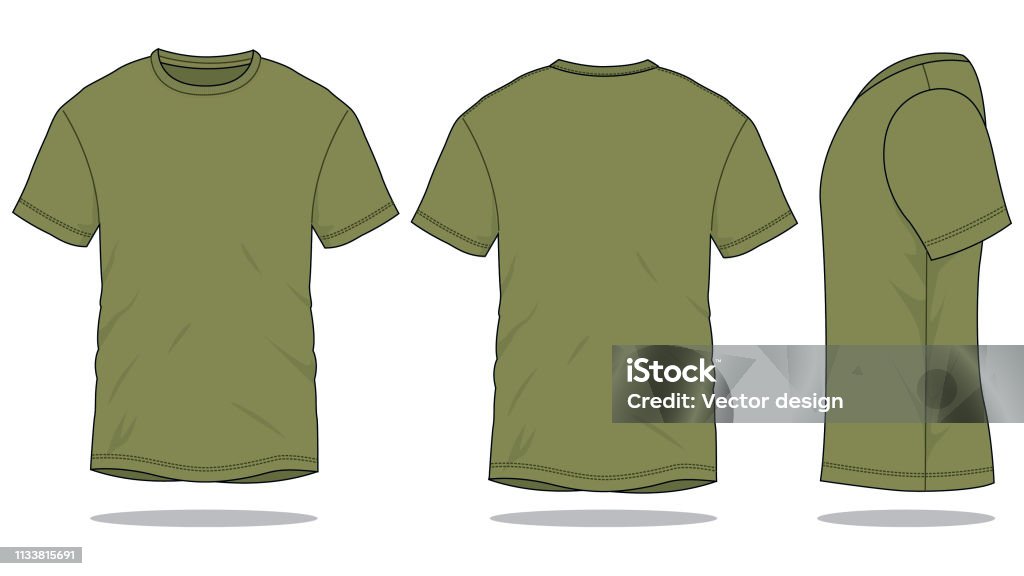 Army T-Shirt Vector for Template Front and Back View T-Shirt stock vector