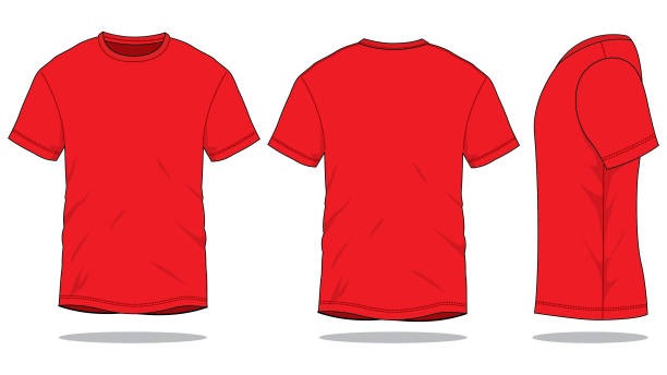 템플릿에 대 한 붉은 티셔츠 벡터 - shirt polo shirt red collar stock illustrations
