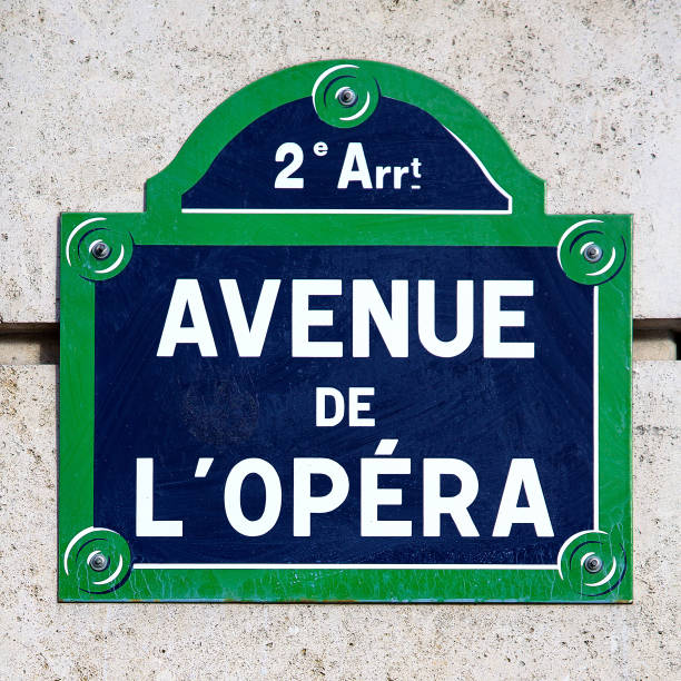 a rua da avenida de l' opera assina dentro paris - opera house - fotografias e filmes do acervo