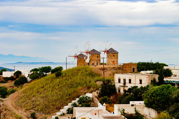 Greece, the origin the civilization. Patmos, the small Greek island. According to the book of Revelation it was used as a place of banishment from the Roman Empire. cultura grega stock pictures, royalty-free photos & images