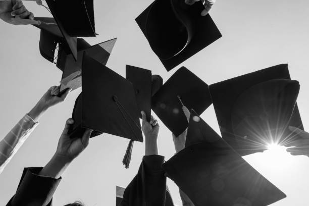istock Black hat of university graduates 1133817183