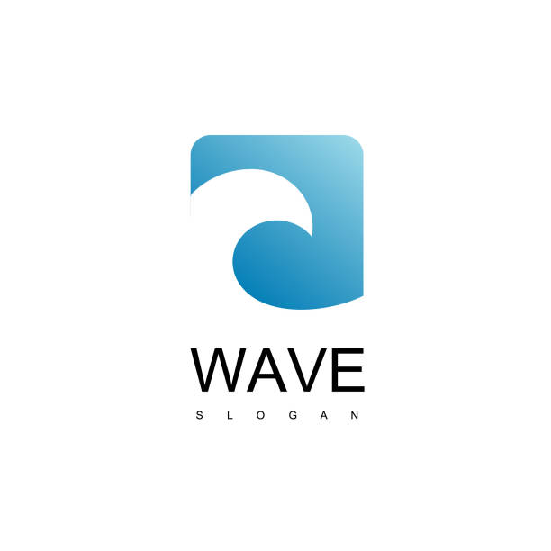 stockillustraties, clipart, cartoons en iconen met wave logo design inspiratie - wind surfen