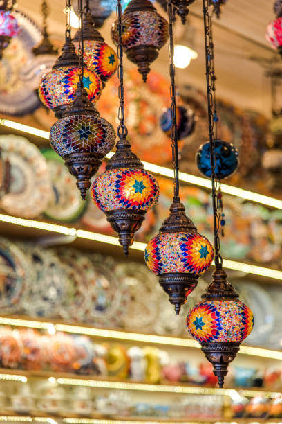istock raditional turkish lamp/ lantern. Souvenir shop with turkish lamps. 1133821184