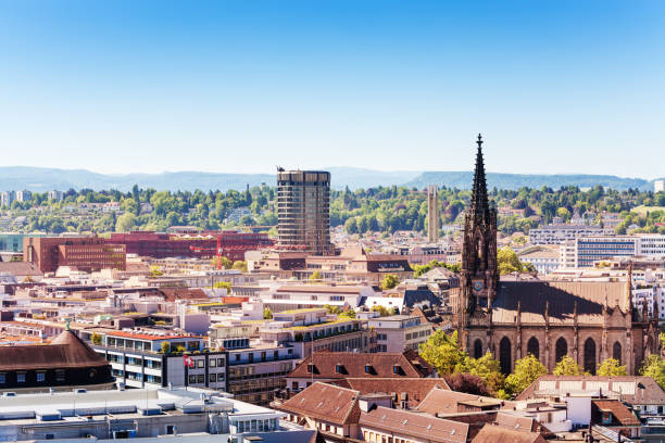 istock Basel cityscape and Elisabethenkirche, Switzerland 1133821586