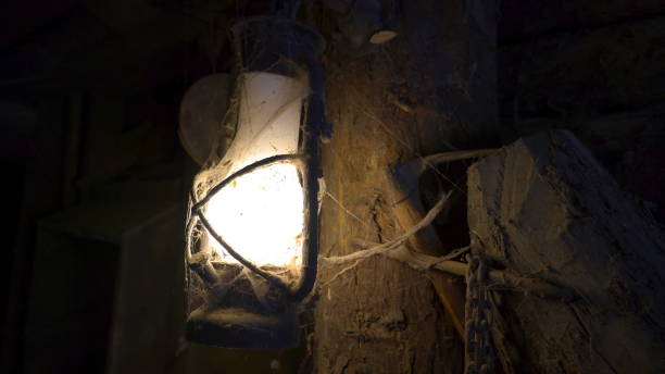 istock An old lamp from an old wooden house 1133822245