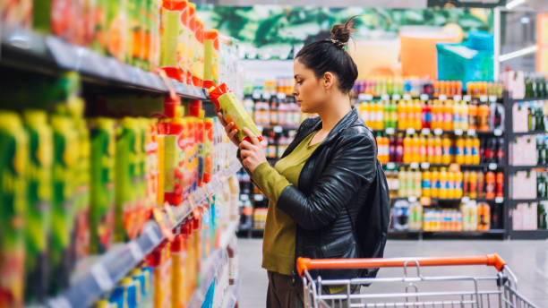 Woman Groceries Shopping stock photo