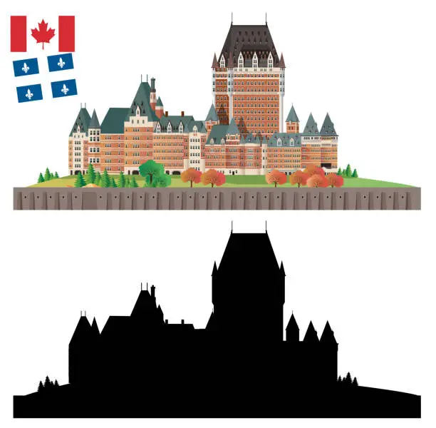 Vector illustration of Frontenac Castle