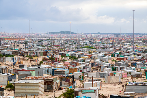 Urban sprawl of unregulated housing near Cape Town, South Africa