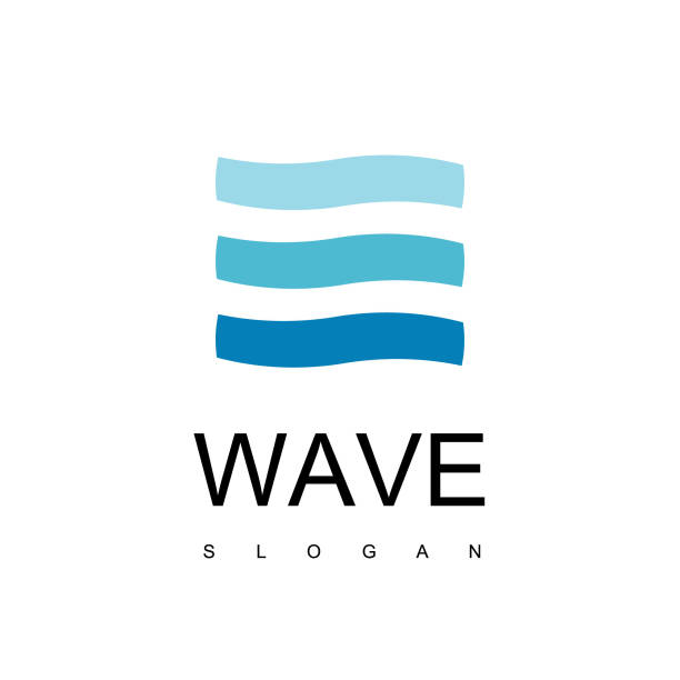 wave logo design inspiration - surfing beach surf wave stock-grafiken, -clipart, -cartoons und -symbole