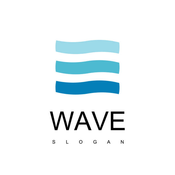 ilustraciones, imágenes clip art, dibujos animados e iconos de stock de wave logo design inspiration - surfing beach surf wave